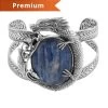 Doorbuster BALI LEGACY Kashmir Kyanite Dragon Cuff Bracelet In Sterling Silver (7.50 In) 55 Grams 75.00 Ctw -Jewelry store 7214604