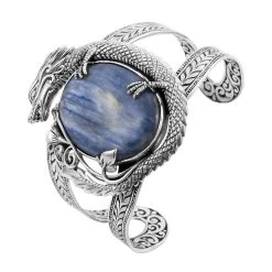 Doorbuster BALI LEGACY Kashmir Kyanite Dragon Cuff Bracelet In Sterling Silver (7.50 In) 55 Grams 75.00 Ctw -Jewelry store 7214604 3