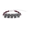Doorbuster BALI LEGACY Natural Thai Black Spinel Elephant Line Bracelet In Sterling Silver (7.50 In) 10 Grams 32.50 Ctw -Jewelry store 7214890
