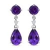 Doorbuster Amethyst And Natural White Zircon Earrings In Platinum Over Sterling Silver 8.15 Ctw -Jewelry store 7232059