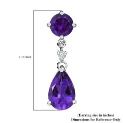 Doorbuster Amethyst And Natural White Zircon Earrings In Platinum Over Sterling Silver 8.15 Ctw 9 Doorbuster Amethyst And Natural White Zircon Earrings In Platinum Over Sterling Silver 8.15 Ctw -Jewelry store 7232059 3