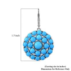 Premium American Natural Sleeping Beauty Turquoise Cocktail Earrings In Platinum Over Sterling Silver 11.10 Ctw -Jewelry store 7233835 5