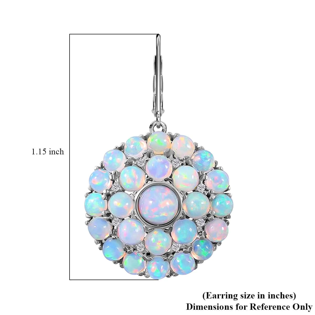 Premium Ethiopian Welo Opal Earrings, Floral Earrings, Sterling Silver Earrings, Cocktail Earrings, Cluster Earrings, Opal Flower Earrings 8.50 Ctw 8 Premium Ethiopian Welo Opal Earrings, Floral Earrings, Sterling Silver Earrings, Cocktail Earrings, Cluster Earrings, Opal Flower Earrings 8.50 Ctw - Image 6