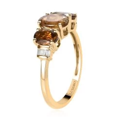 Luxoro 10K Yellow Gold AAA Yellow Tourmaline And Diamond Trilogy Ring 1.70 Ctw 11 Luxoro 10K Yellow Gold AAA Yellow Tourmaline And Diamond Trilogy Ring 1.70 Ctw -Jewelry store 7235326 3