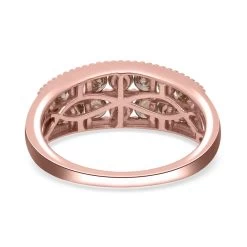 Doorbuster Natural Champagne Diamond Ring In Rhodium And Vermeil Yellow Gold Sterling Silver 1.10 Ctw -Jewelry store 7235581 4