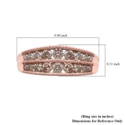 Doorbuster Natural Champagne Diamond Ring In Rhodium And Vermeil Yellow Gold Sterling Silver 1.10 Ctw -Jewelry store 7235581 5