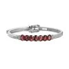 Doorbuster Mozambique Garnet Bangle Bracelet In Stainless Steel (6.50 In) 6.25 Ctw 1 Doorbuster Mozambique Garnet Bangle Bracelet In Stainless Steel (6.50 In) 6.25 Ctw -Jewelry store 7236117