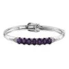 Amethyst Bangle Bracelet In Stainless Steel (6.50 In) 5.00 Ctw , Tarnish-Free, Waterproof, Sweat Proof Jewelry -Jewelry store 7236119