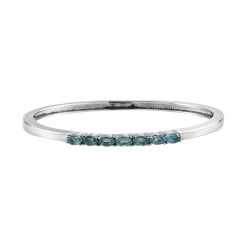 Madagascar Paraiba Apatite Bangle Bracelet In Stainless Steel (6.50 In) 1.65 Ctw