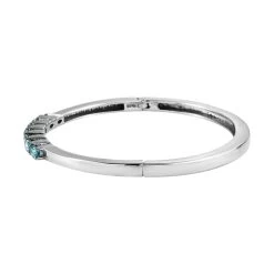 Madagascar Paraiba Apatite Bangle Bracelet In Stainless Steel (6.50 In) 1.65 Ctw -Jewelry store 7236154 3