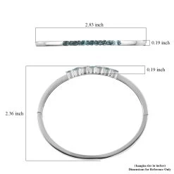 Madagascar Paraiba Apatite Bangle Bracelet In Stainless Steel (6.50 In) 1.65 Ctw -Jewelry store 7236154 5