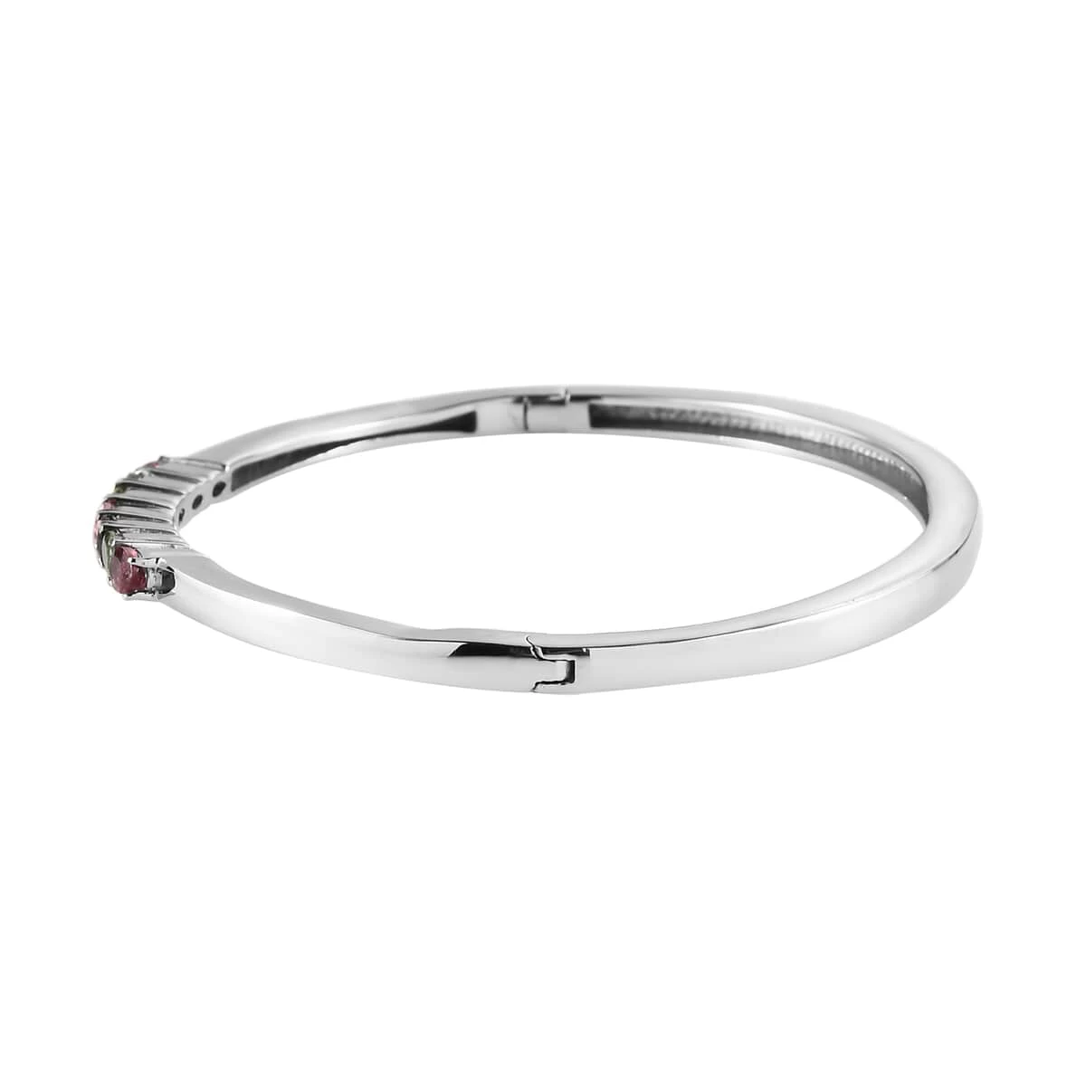 Multi-Tourmaline Bangle Bracelet In Stainless Steel (7.25 In) 1.60 Ctw , Tarnish-Free, Waterproof, Sweat Proof Jewelry 6 Multi-Tourmaline Bangle Bracelet In Stainless Steel (7.25 In) 1.60 Ctw , Tarnish-Free, Waterproof, Sweat Proof Jewelry - Image 4