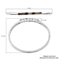 Multi-Tourmaline Bangle Bracelet In Stainless Steel (7.25 In) 1.60 Ctw , Tarnish-Free, Waterproof, Sweat Proof Jewelry 13 Multi-Tourmaline Bangle Bracelet In Stainless Steel (7.25 In) 1.60 Ctw , Tarnish-Free, Waterproof, Sweat Proof Jewelry -Jewelry store 7236158 5