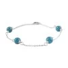 Madagascar Paraiba Apatite Station Bracelet In Rhodium Over Sterling Silver (7.50-9.0In) 18.50 Ctw -Jewelry store 7236442