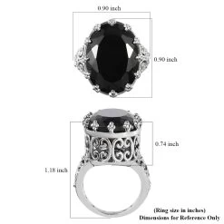 Australian Black Tourmaline Solitaire Ring In Platinum Over Sterling Silver 20.50 Ctw 11 Australian Black Tourmaline Solitaire Ring In Platinum Over Sterling Silver 20.50 Ctw -Jewelry store 7236772 4