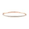 14K Rose Gold Over Sterling Silver Stardust Bangle Bracelet (7.00 In) 5.9 Grams -Jewelry store 7236903