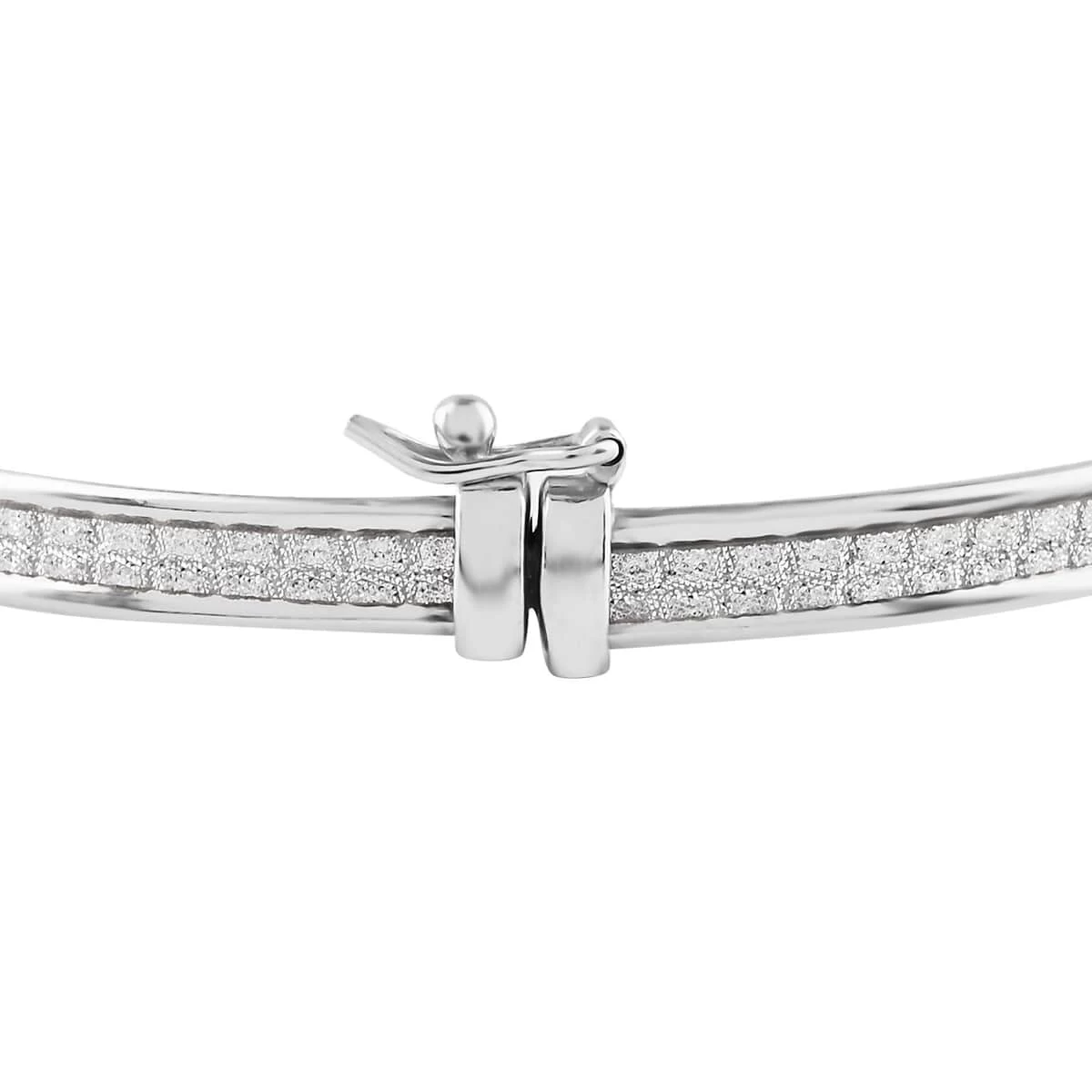Stardust Bangle Bracelet , Rhodium Over Sterling Silver Bangle Bracelet , Stardust Bangle , Silver Bangle Bracelet (7.00 In) 5.9 Grams 6 Stardust Bangle Bracelet , Rhodium Over Sterling Silver Bangle Bracelet , Stardust Bangle , Silver Bangle Bracelet (7.00 In) 5.9 Grams - Image 4