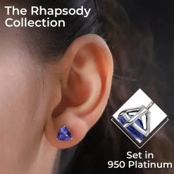 Doorbuster RHAPSODY 950 Platinum AAAA Tanzanite Solitaire Stud Earrings 2.30 Grams 3.00 Ctw 12 Doorbuster RHAPSODY 950 Platinum AAAA Tanzanite Solitaire Stud Earrings 2.30 Grams 3.00 Ctw -Jewelry store 7238362 2