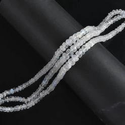 Premium Rainbow Moonstone Beaded Bracelet In Sterling Silver (7.25-9.25In) 65.50 Ctw -Jewelry store 7238616 1