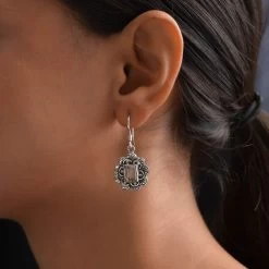 Artisan Crafted Rough Cut Turkizite Dangle Earrings In Sterling Silver 4.00 Ctw -Jewelry store 7239528 2