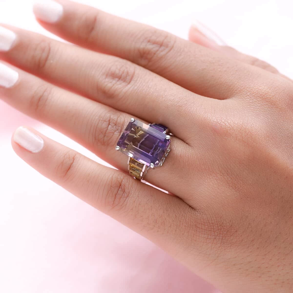 AAA Anahi Ametrine And Multi Gemstone Ring In Platinum Over Sterling Silver 14.15 Ctw 5 AAA Anahi Ametrine And Multi Gemstone Ring In Platinum Over Sterling Silver 14.15 Ctw - Image 3