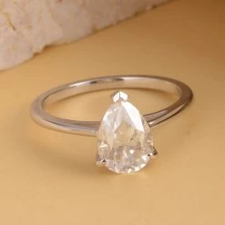 LUXORO 10K White Gold Moissanite Solitaire Ring 1.90 Ctw -Jewelry store 7250947 1