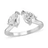 LUXORO 10K White Gold Moissanite Bypass Openable Tear Drop Ring 2.80 Grams 1.40 Ctw -Jewelry store 7250952