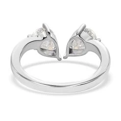 LUXORO 10K White Gold Moissanite Bypass Openable Tear Drop Ring 2.80 Grams 1.40 Ctw -Jewelry store 7250952 4