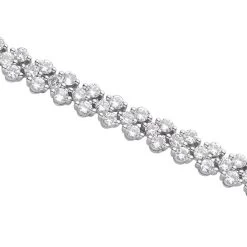 Simulated Diamond Braid Layer Bracelet In Silvertone (6.75 In) 8 Simulated Diamond Braid Layer Bracelet In Silvertone (6.75 In) -Jewelry store 7251272 2