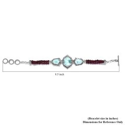 Larimar And Orissa Rhodolite Garnet Toggle Clasp Bracelet In Sterling Silver (7.25 In) 13.90 Grams 47.60 Ctw -Jewelry store 7253927 4