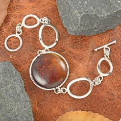 Baltic Amber Toggle Bracelet In Sterling Silver (7.00 In) 8 Baltic Amber Toggle Bracelet In Sterling Silver (7.00 In) -Jewelry store 7256851 1
