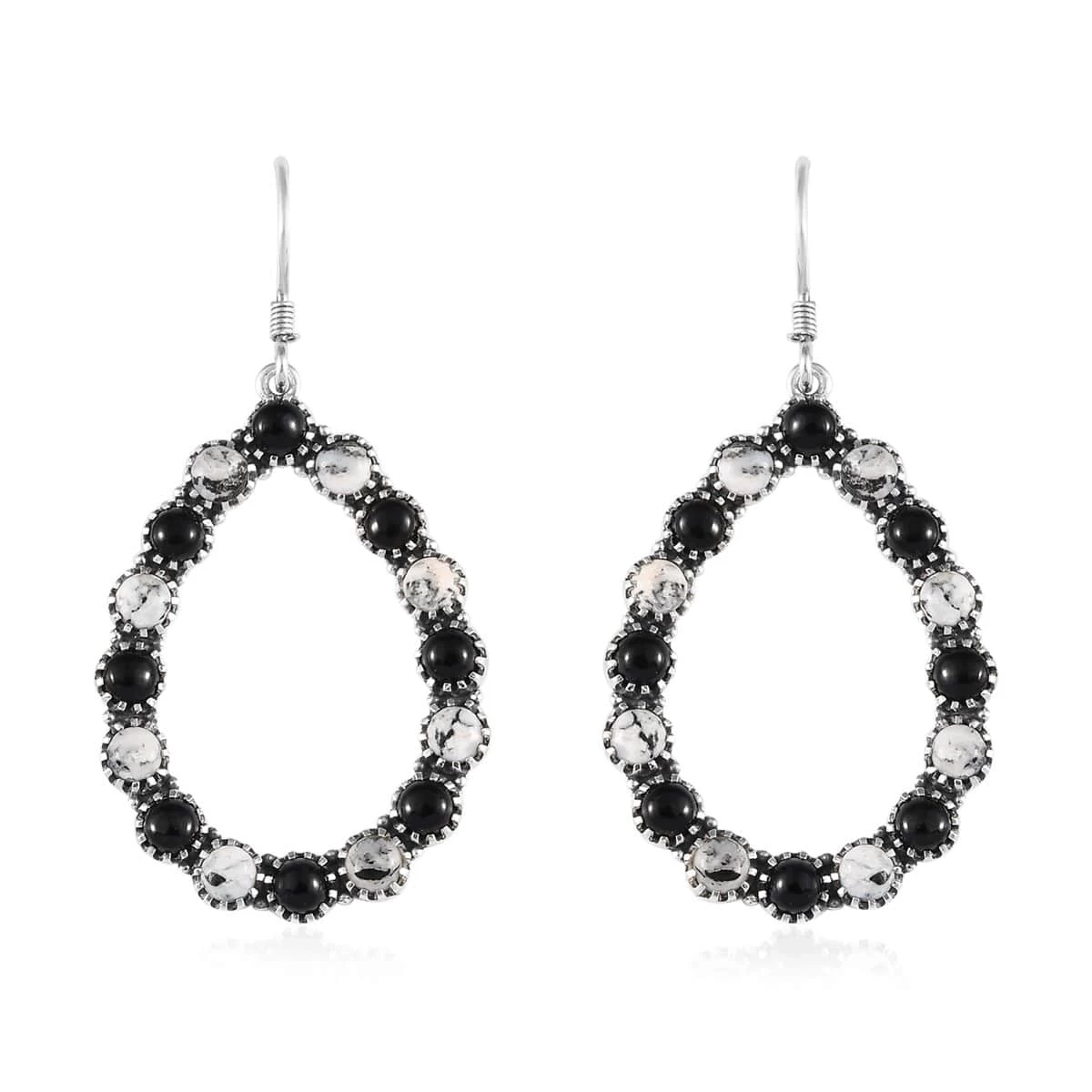 White Buffalo Drop Earrings In Sterling Silver 11.60 Ctw 3 White Buffalo Drop Earrings In Sterling Silver 11.60 Ctw