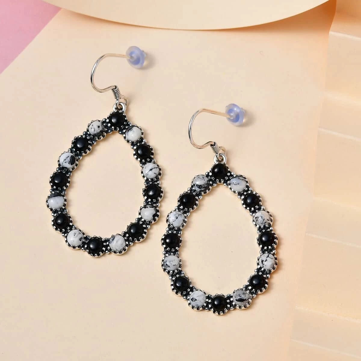 White Buffalo Drop Earrings In Sterling Silver 11.60 Ctw 4 White Buffalo Drop Earrings In Sterling Silver 11.60 Ctw - Image 2