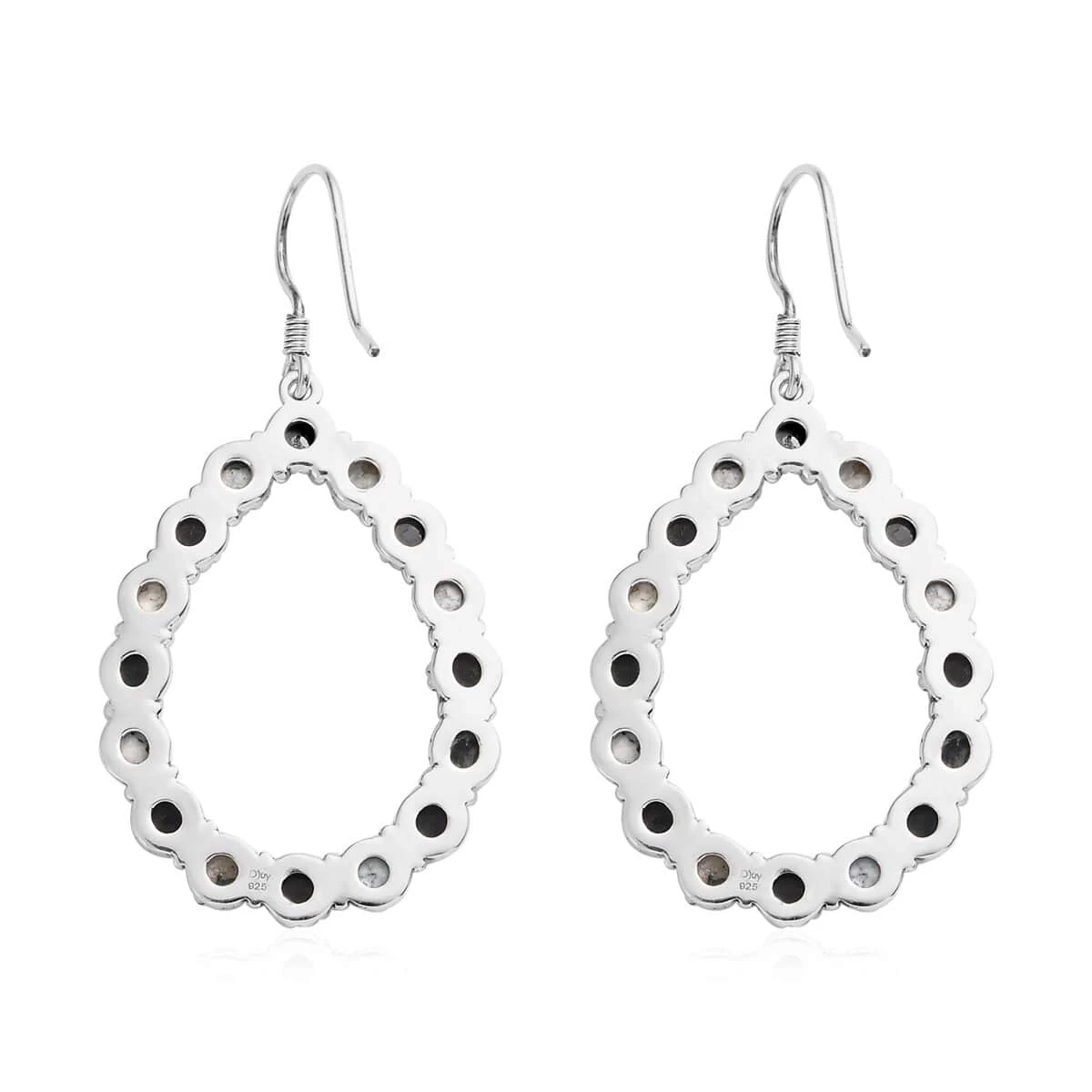 White Buffalo Drop Earrings In Sterling Silver 11.60 Ctw 6 White Buffalo Drop Earrings In Sterling Silver 11.60 Ctw - Image 4