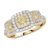 LUXORO 10K Yellow Gold I3 Natural Yellow And White Diamond Ring 3 Grams 1.00 Ctw -Jewelry store 7258093