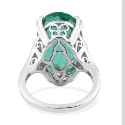 Peacock Quartz, Natural White Zircon Ring In Platinum Over Sterling Silver 13.50 Ctw -Jewelry store 7258193 4