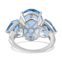 Swiss Blue Topaz And White Zircon Ring In Platinum Over Sterling Silver 21.75 Ctw 10 Swiss Blue Topaz And White Zircon Ring In Platinum Over Sterling Silver 21.75 Ctw -Jewelry store 7258478 3