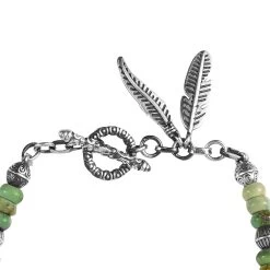 Artisan Crafted Sonoran Gold Turquoise Beaded Bracelet In Sterling Silver (7.25 In) 20.25 Ctw -Jewelry store 7260003 3