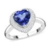 Doorbuster RHAPSODY 950 Platinum AAAA Tanzanite And E-F VS2 Diamond Heart Shape Halo Ring 5.70 Grams 2.15 Ctw -Jewelry store 7260023