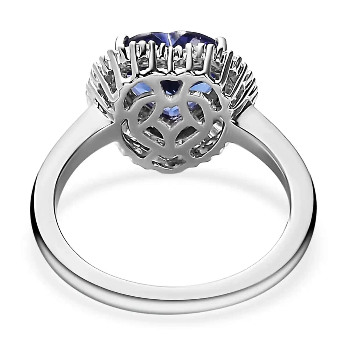 Doorbuster RHAPSODY 950 Platinum AAAA Tanzanite And E-F VS2 Diamond Heart Shape Halo Ring 5.70 Grams 2.15 Ctw 7 Doorbuster RHAPSODY 950 Platinum AAAA Tanzanite And E-F VS2 Diamond Heart Shape Halo Ring 5.70 Grams 2.15 Ctw - Image 5