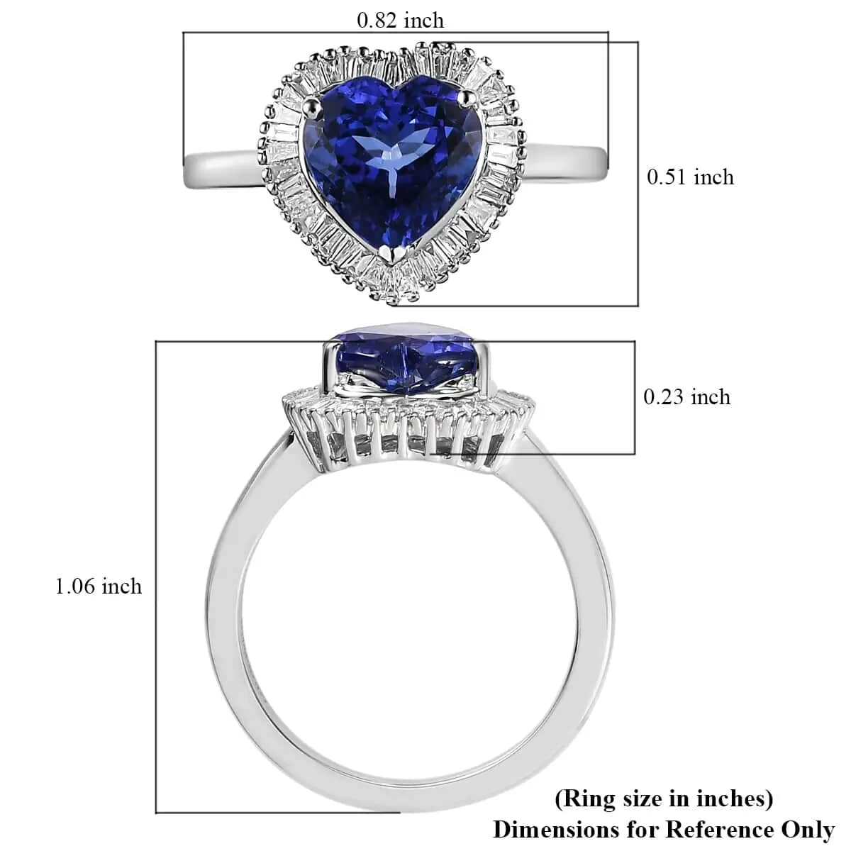 Doorbuster RHAPSODY 950 Platinum AAAA Tanzanite And E-F VS2 Diamond Heart Shape Halo Ring 5.70 Grams 2.15 Ctw 8 Doorbuster RHAPSODY 950 Platinum AAAA Tanzanite And E-F VS2 Diamond Heart Shape Halo Ring 5.70 Grams 2.15 Ctw - Image 6