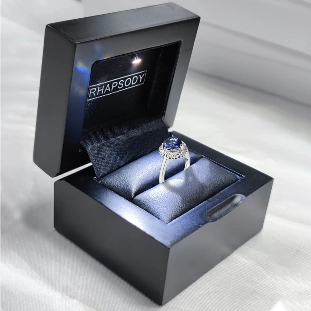 Doorbuster RHAPSODY 950 Platinum AAAA Tanzanite And E-F VS2 Diamond Heart Shape Halo Ring 5.70 Grams 2.15 Ctw 9 Doorbuster RHAPSODY 950 Platinum AAAA Tanzanite And E-F VS2 Diamond Heart Shape Halo Ring 5.70 Grams 2.15 Ctw - Image 7