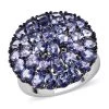 Tanzanite Floral Spray Ring In Platinum Over Sterling Silver 6.25 Ctw -Jewelry store 7260291