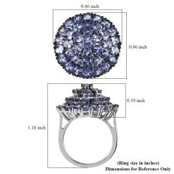 Tanzanite Floral Spray Ring In Platinum Over Sterling Silver 6.25 Ctw 13 Tanzanite Floral Spray Ring In Platinum Over Sterling Silver 6.25 Ctw -Jewelry store 7260291 5