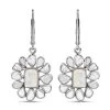 Doorbuster White Moonstone And Polki Diamond Flower Earrings In Sterling Silver 2.00 Ctw -Jewelry store 7260454