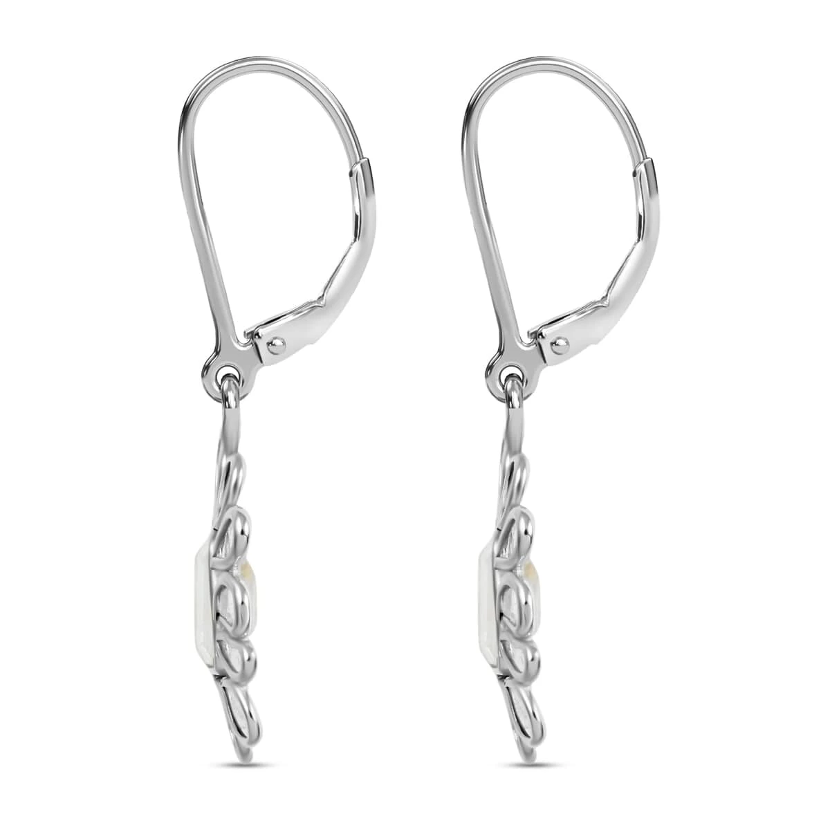 Doorbuster White Moonstone And Polki Diamond Flower Earrings In Sterling Silver 2.00 Ctw 6 Doorbuster White Moonstone And Polki Diamond Flower Earrings In Sterling Silver 2.00 Ctw - Image 4