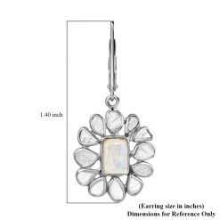 Doorbuster White Moonstone And Polki Diamond Flower Earrings In Sterling Silver 2.00 Ctw 11 Doorbuster White Moonstone And Polki Diamond Flower Earrings In Sterling Silver 2.00 Ctw -Jewelry store 7260454 4