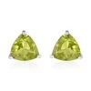 Peridot Solitaire Stud Earrings In Sterling Silver 1.15 Ctw -Jewelry store 7260838