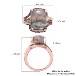 Premium Zimbaprase, Natural Champagne And White Diamond Ring In Vermeil Rose Gold Over Sterling Silver 12.35 Ctw -Jewelry store 7262481 5