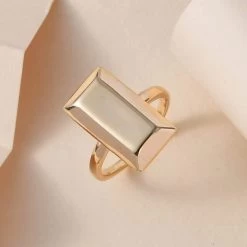 18K Yellow Gold Bar Ring,Yellow Gold Ring, Gold Jewelry For Her 2.30 Grams -Jewelry store 7263697 1